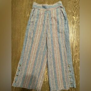 Madewell Blue and Red Striped Wide Leg Pants